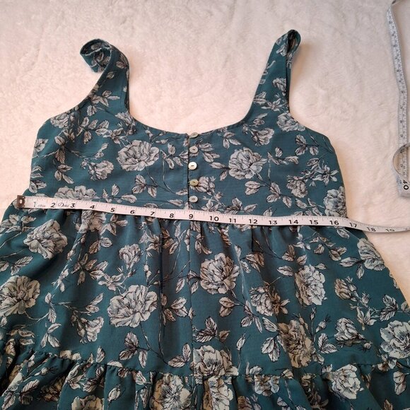 Urban Outfitters Floral Babydoll Romper Sz S Ruffle Relaxed Fit Button Front 90s - Picture 15 of 16